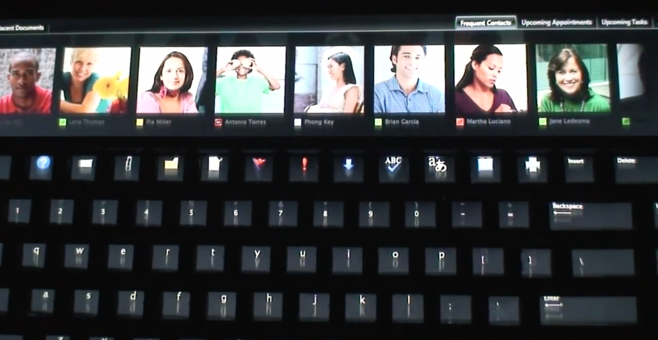 Microsoft's adaptive keyboard prototype, similar to the Touch Bar