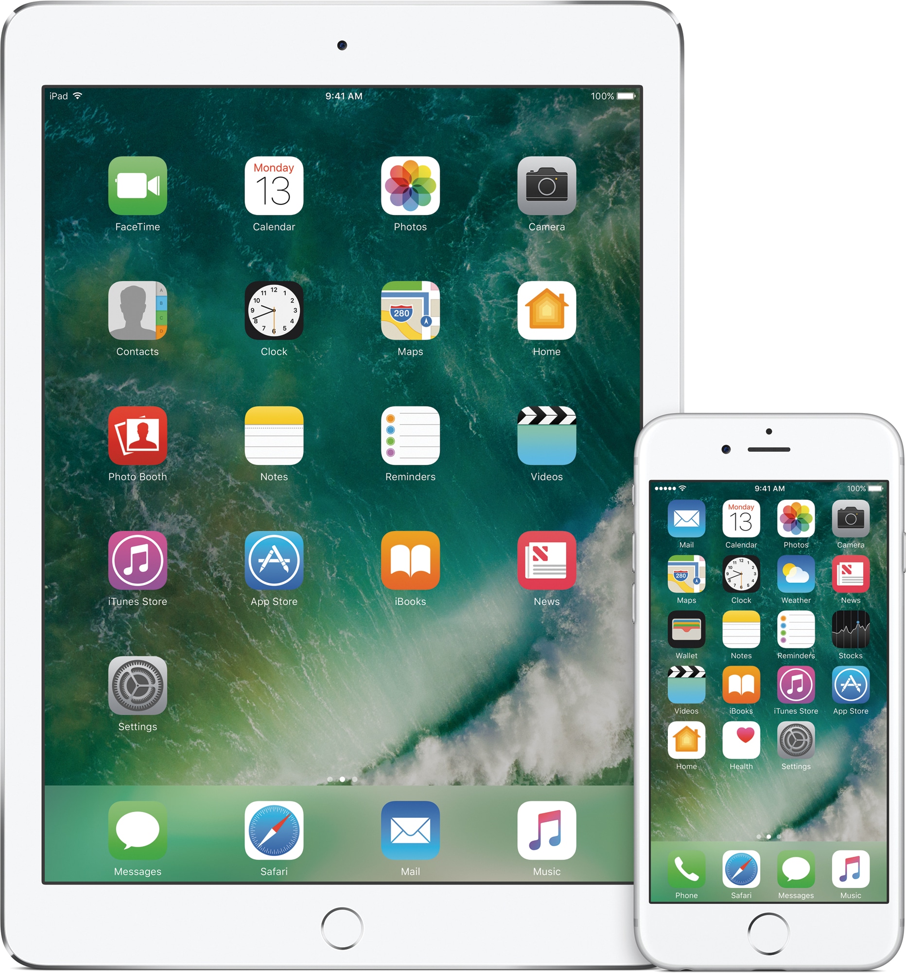 iOS 10 on an iPad and an iPhone