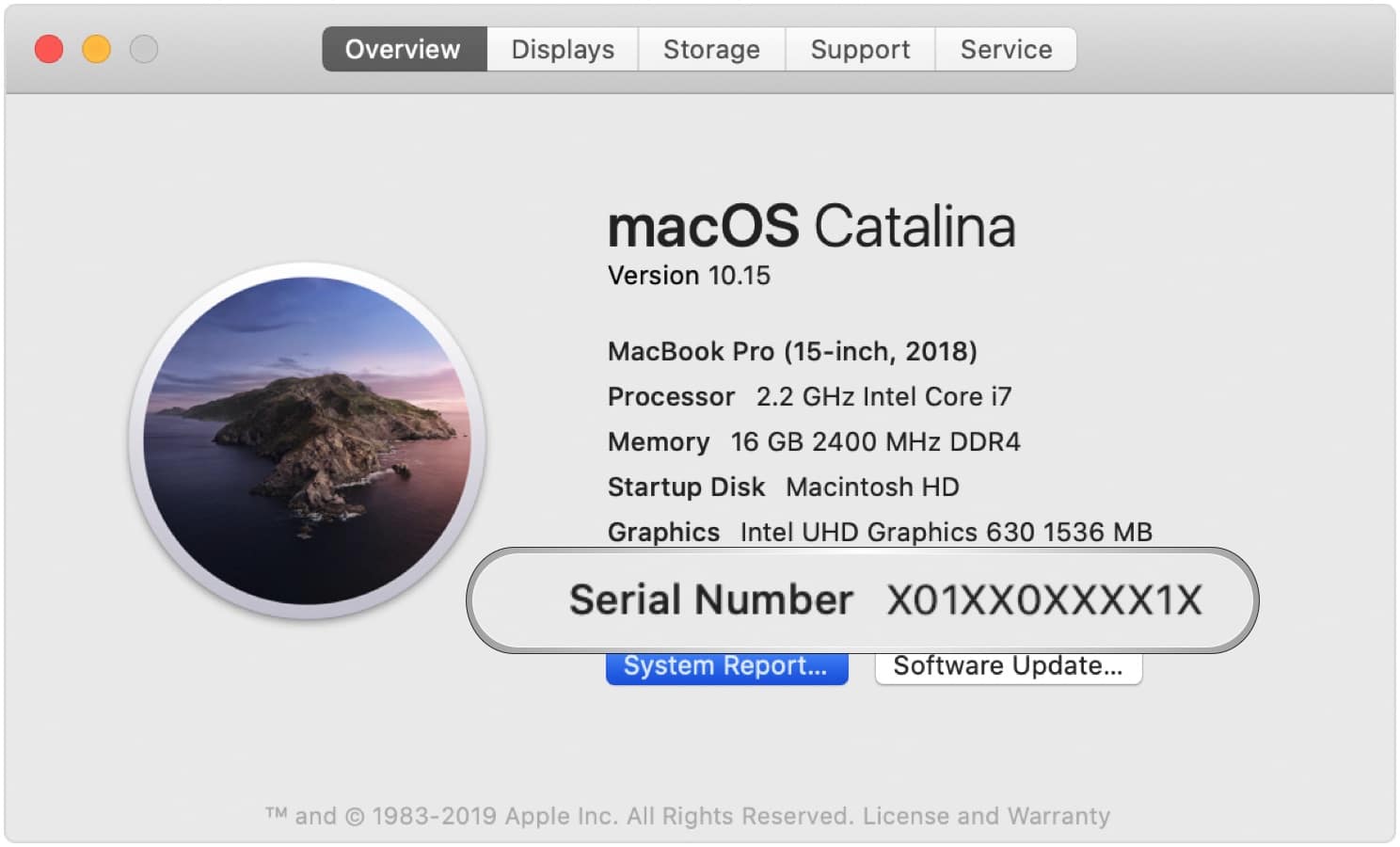 Serial number in macOS