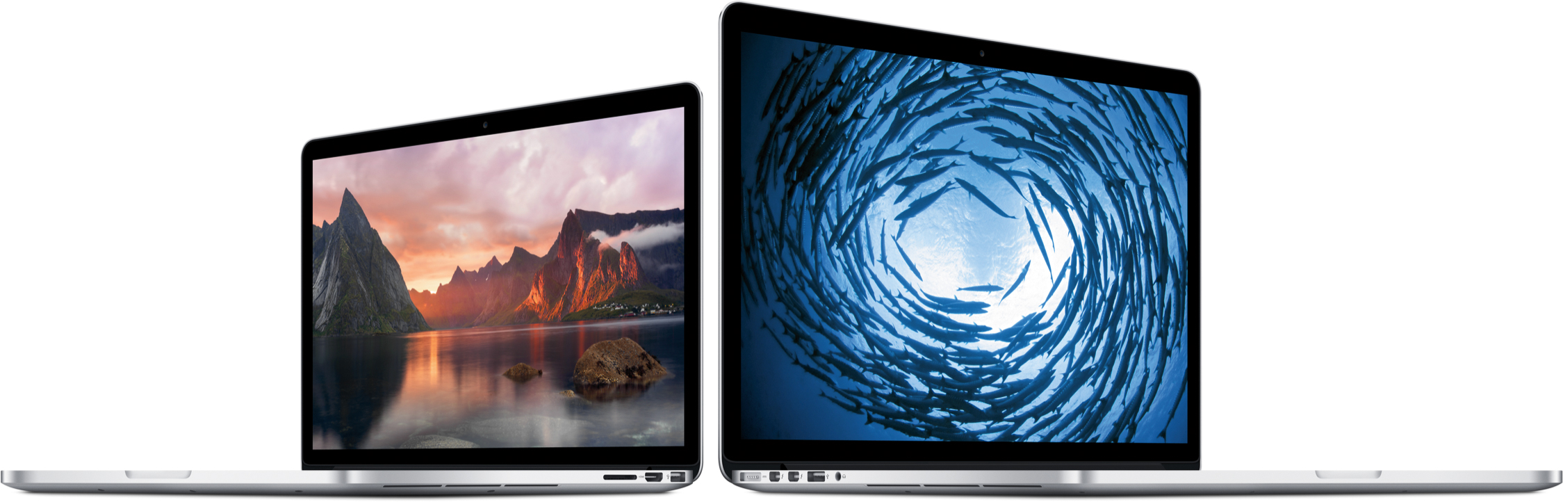 New MacBooks Pro with Retina display side by side