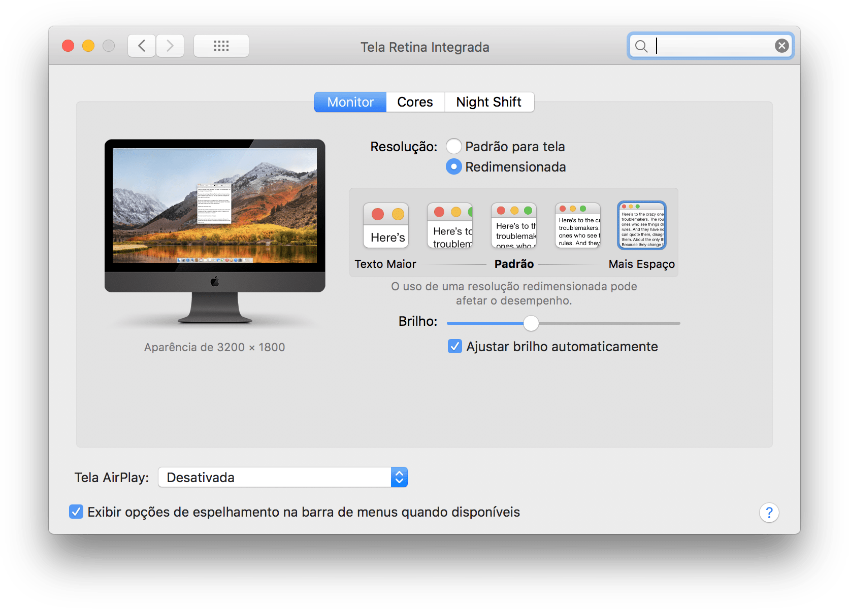 Setting the resolution of the iMac Pro