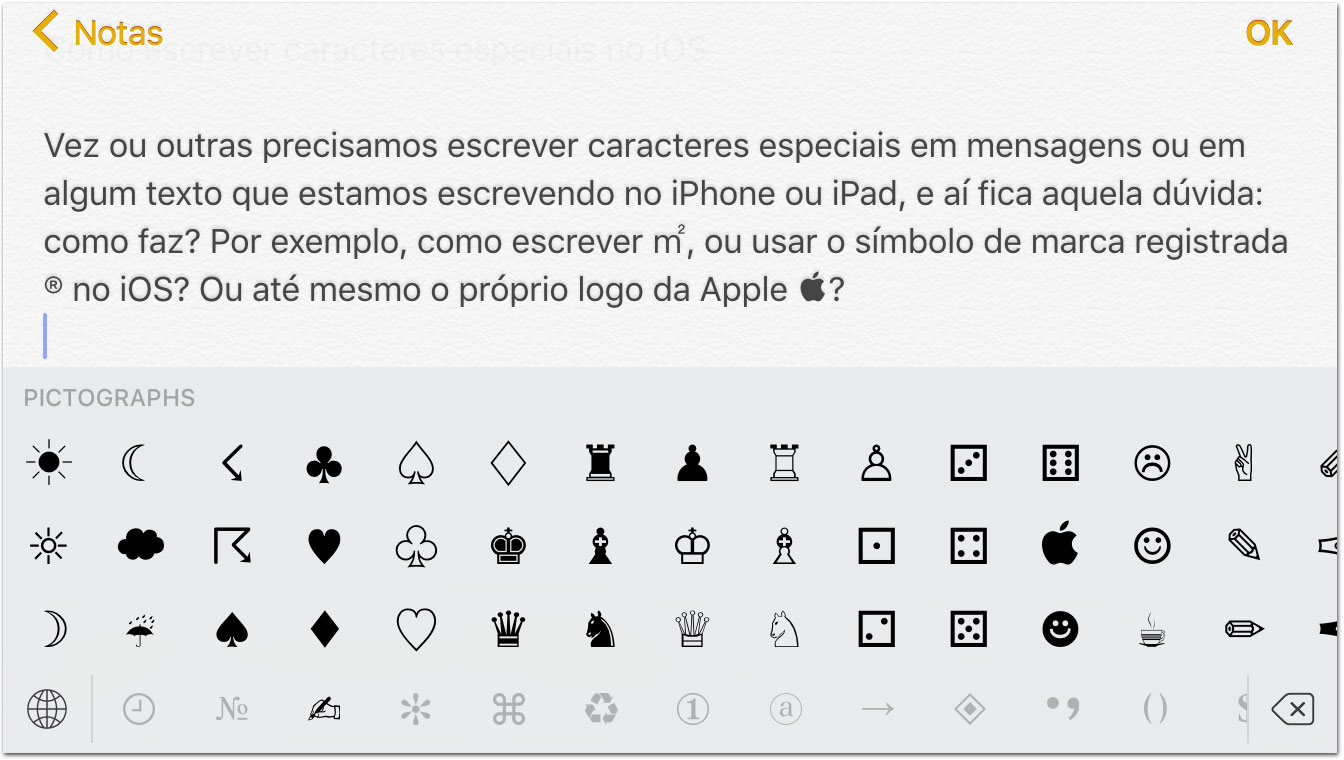 Special Characters on iOS
