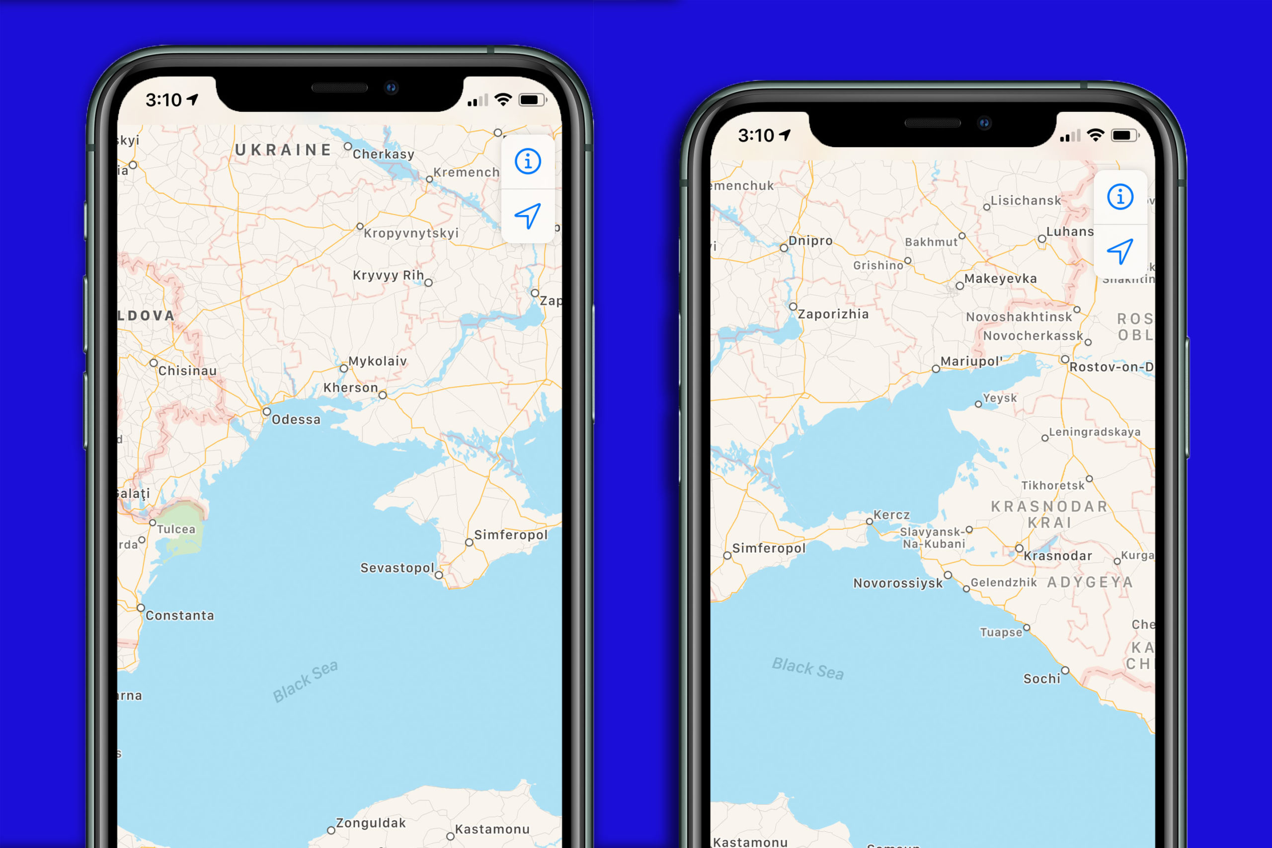 Apple will reevaluate changes to its Maps after situation in Crimea