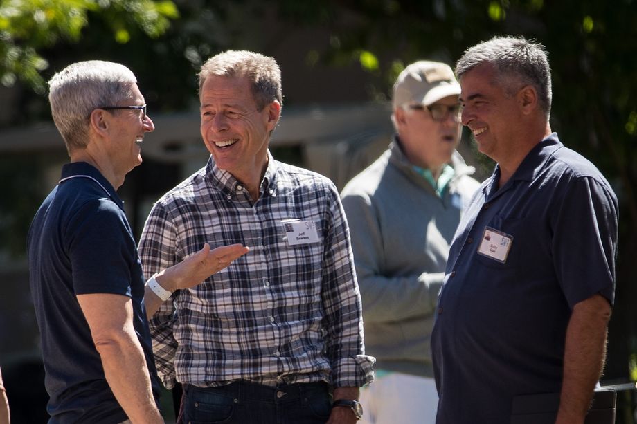 Tim Cook and Eddy Cue at the Sun Valley conference