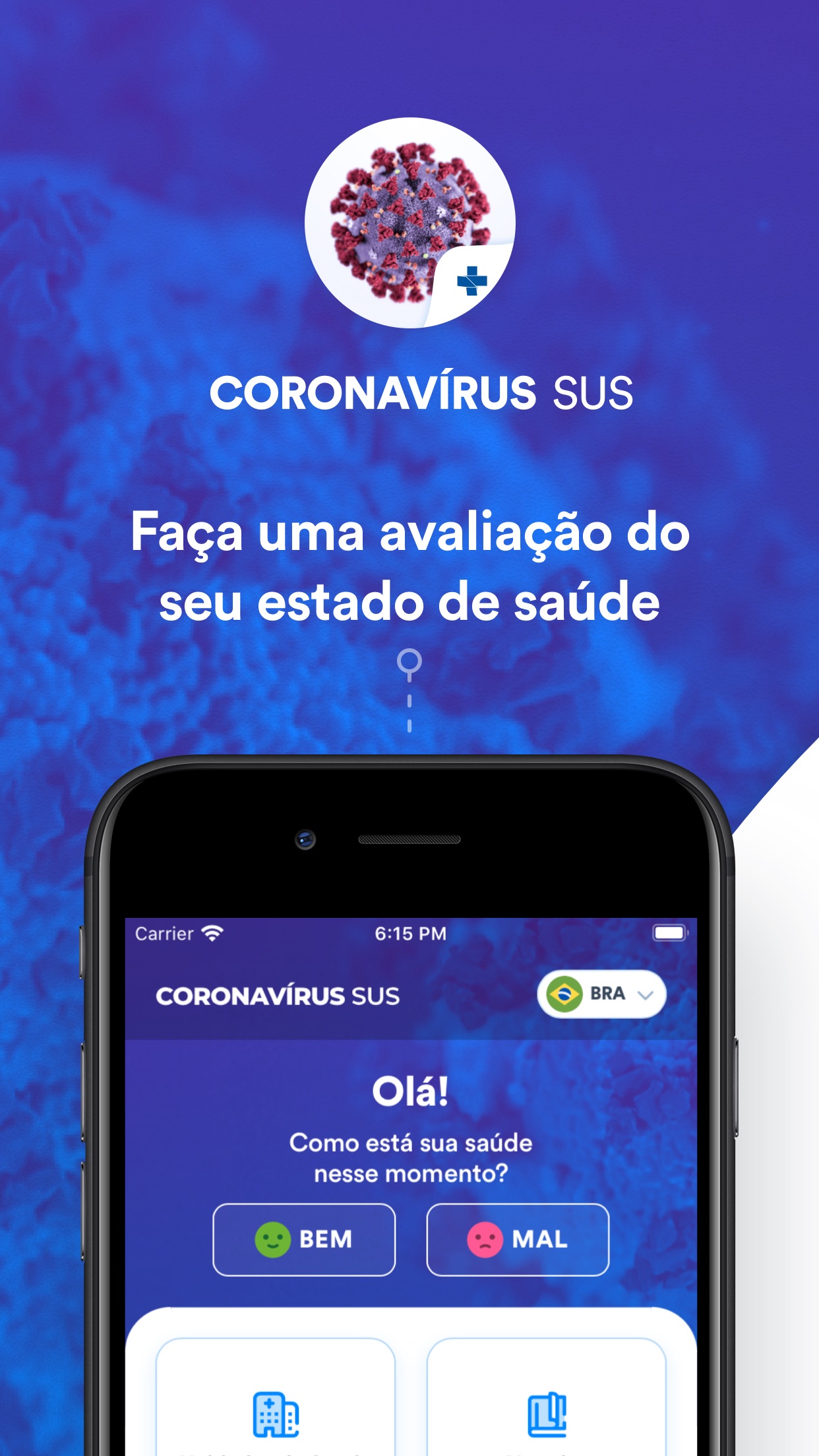 Coronavirus - SUS app screenshot