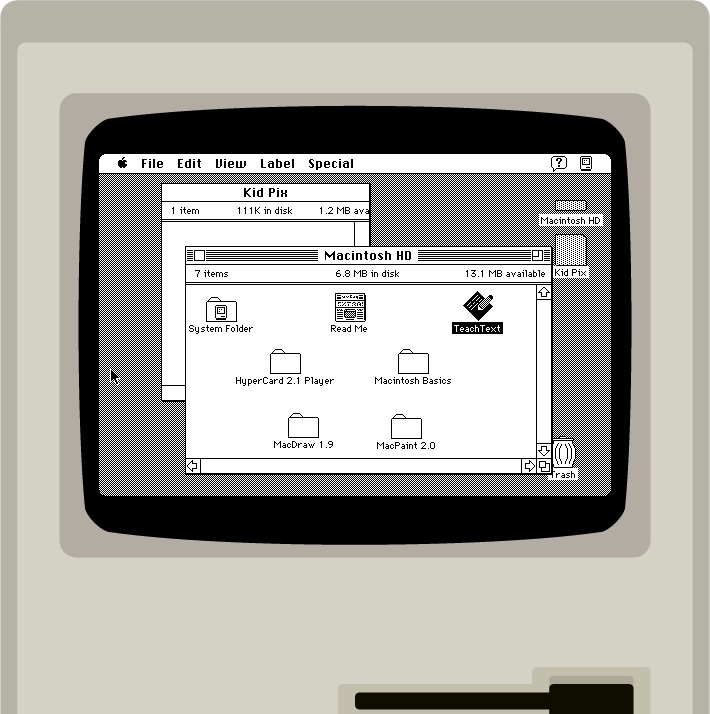Emulator running System 7