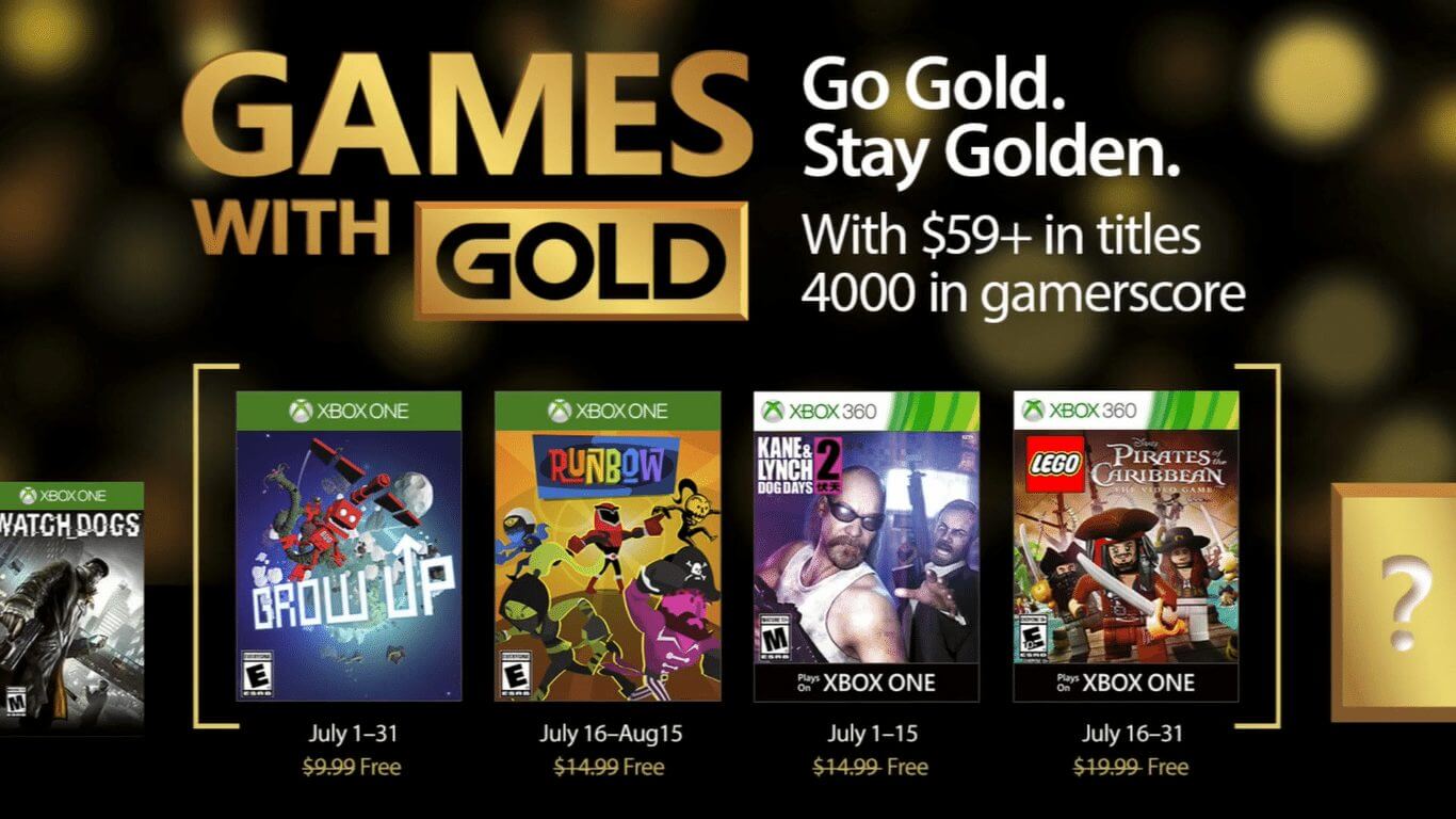 Games with Gold: jogos grátis na Live para julho de 2017