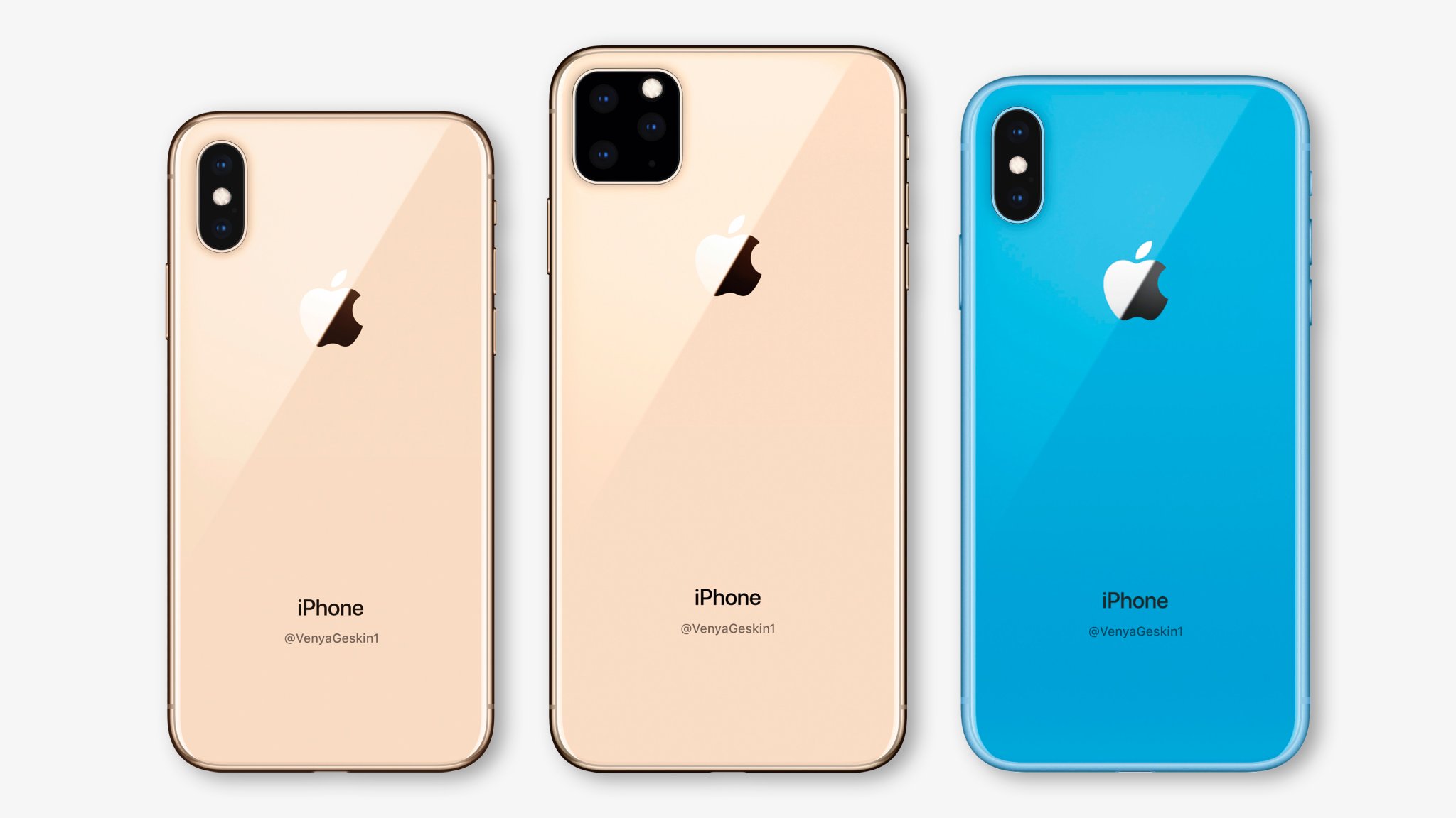 Conceito da linha de iPhones para 2019
